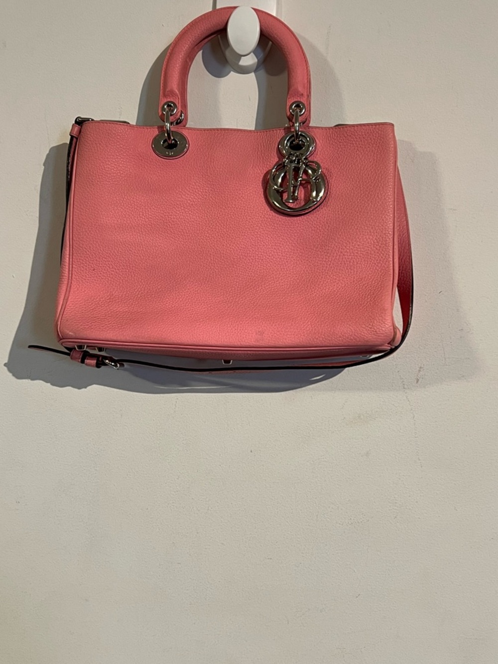Christian Dior diorissimo leather pink shoulder bag